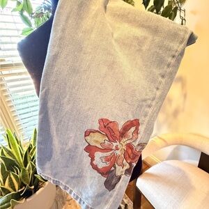 Chico's Light Blue Floral Ankle Jeans